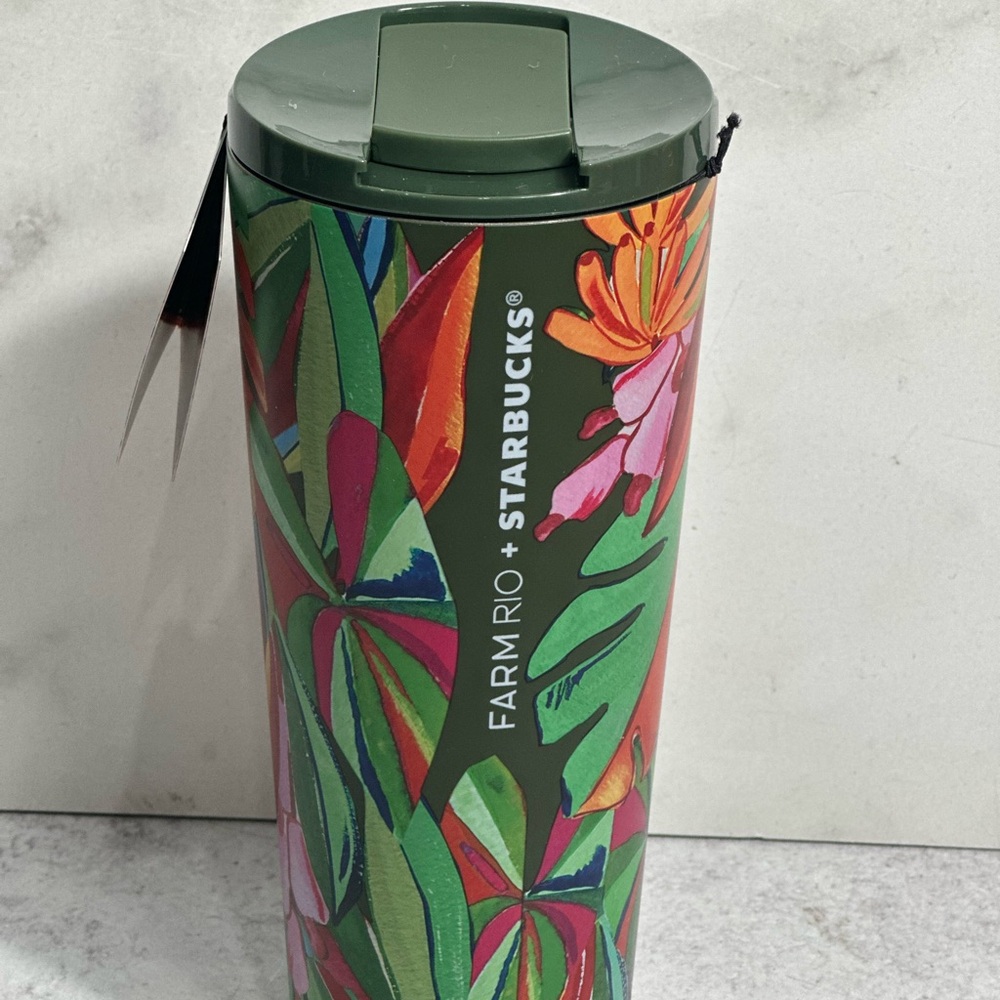 Starbucks x FARM Rio Colorful Floral Print Green Multi 16oz Tumbler